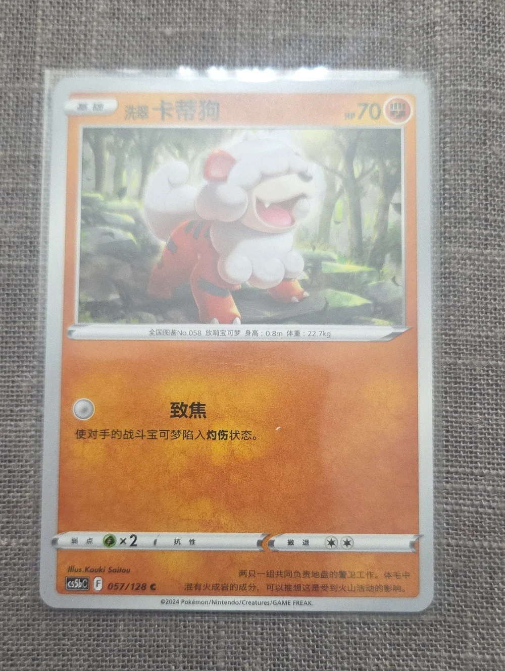 Chinese Hisuian Growlithe card (#057/128) Nine Colors Gather: Friend (CS5bC)